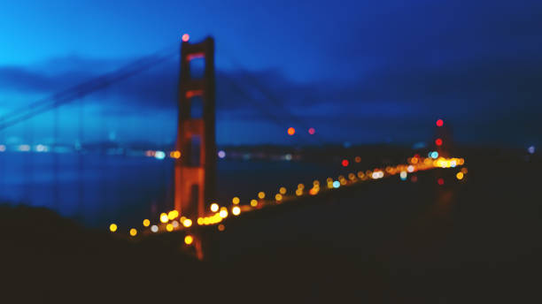 Abstract defocused view of San Francisco's Golden Gate Bridge
