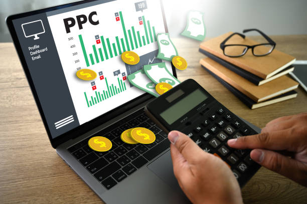 ppc - pay per click koncepcji biznesmen pracy koncepcji - per zdjęcia i obrazy z banku zdjęć