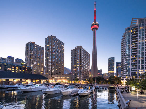 The Toronto city skyline at the Harbourfront area.