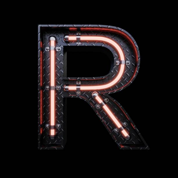 istock Neon Light Letter R with red neon lights. 1172083405