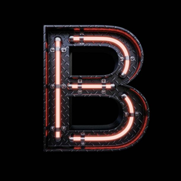 istock Neon Light Letter B with red neon lights. 1172083429