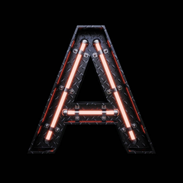 istock Neon Light Letter A with red neon lights. 1172083431