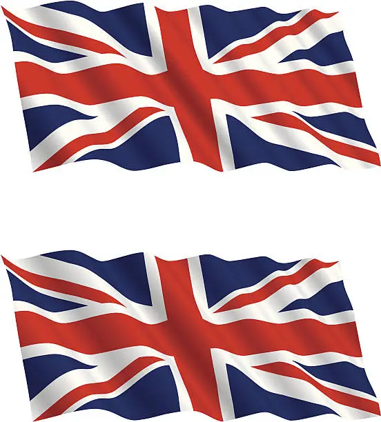 Vector illustration of British Flag Flying in the Wind 2