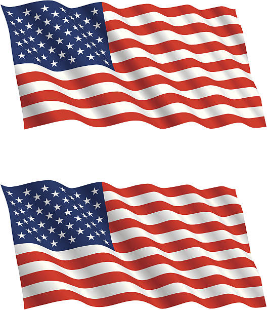 ilustrações de stock, clip art, desenhos animados e ícones de bandeira dos estados unidos da américa a voar no vento 2 - american flag usa flag curve