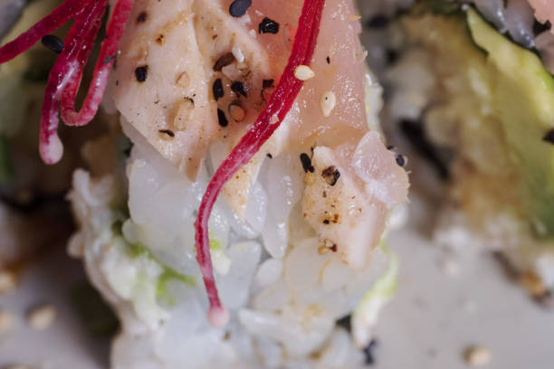 Tuna Sushi Rolls Close-Up