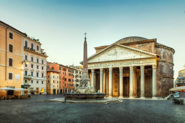 panteon, rzym, włochy - architecture italian culture pantheon rome church zdjęcia i obrazy z banku zdjęć