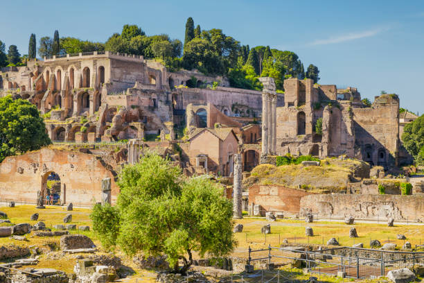 foro romano, roma, italia - tempio di saturno foto e immagini stock