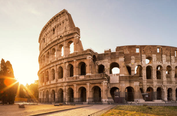 coliseum, rome, italy - rome imagens e fotografias de stock