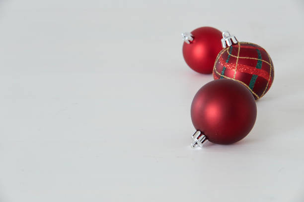 istock Red Christmas balls with a tape 1172102914