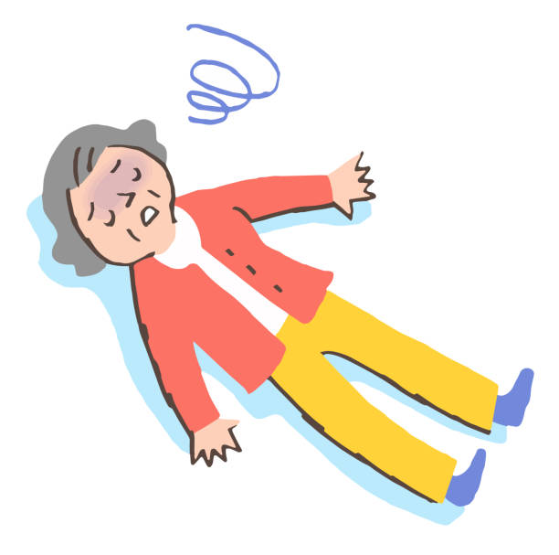 Vertigo and unconscious senior woman medicare faint stock illustrations