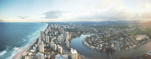 istock Gold Coast Aerial View with sunset 1172113772