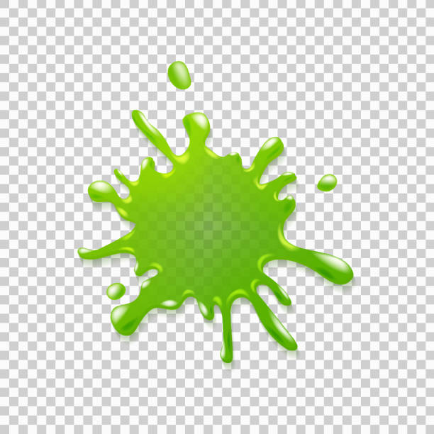 사실적인 녹색 점액 - blob paint slimy splattered stock illustrations