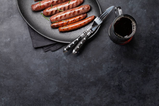 istock Grilled sausages and beer 1172131193