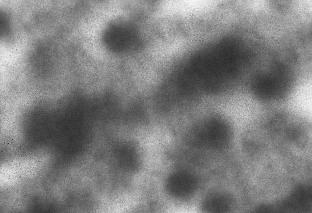 istock Subtle noise texture. Gritty grunge background with black paint spots isolated on white paper 1172134620