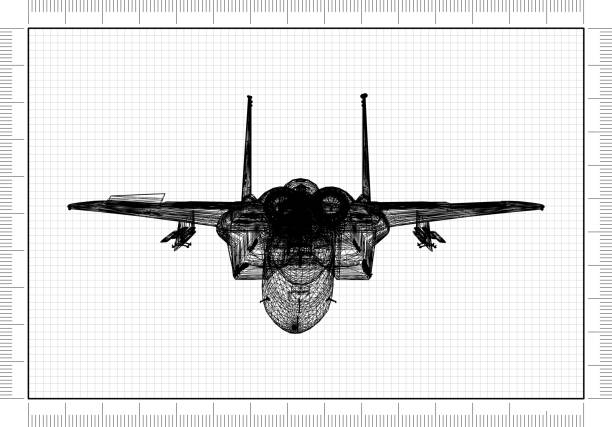 istock Military Plane - Blueprint 1172139365