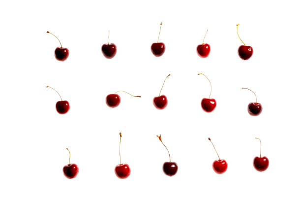 istock Fresh cherries on white background. Juicy summer berry close-up. 1172143053