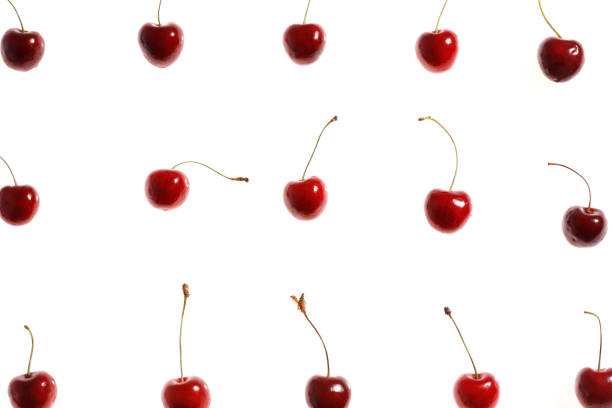 istock Fresh cherries on white background. Juicy summer berry close-up. 1172143136