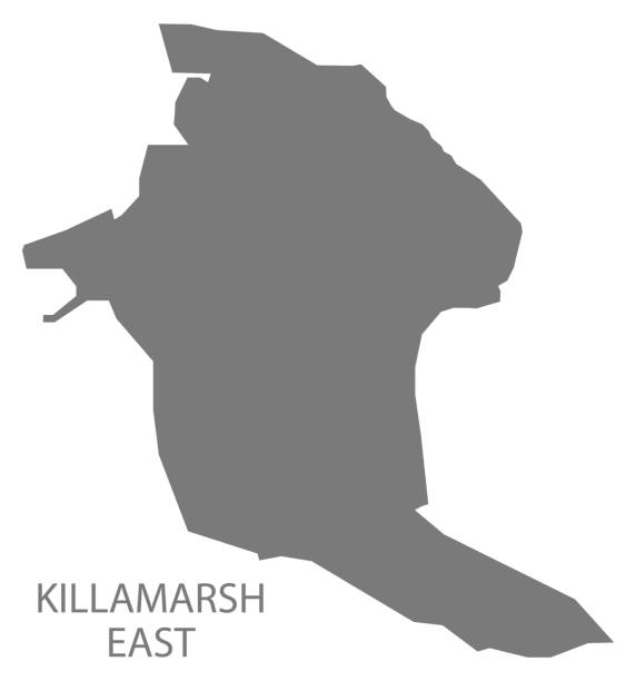 ilustraciones, imágenes clip art, dibujos animados e iconos de stock de killamarsh mapa de barrio gris este del distrito de north east derbyshire en east midlands inglaterra reino unido - east midlands illustrations
