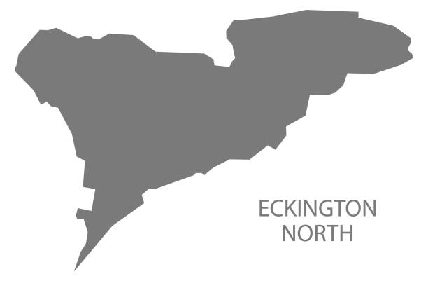 ilustrações de stock, clip art, desenhos animados e ícones de eckington north grey ward map of north east derbyshire district in east midlands england uk - borough of north east