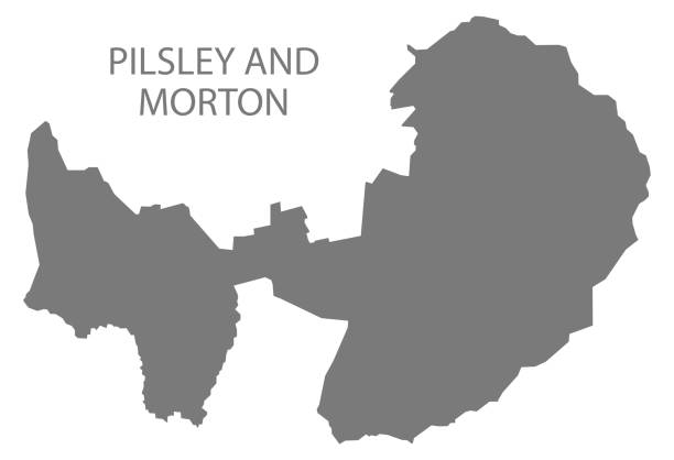 pilsley i morton szary ward mapa north east derbyshire dzielnicy w east midlands anglii wielkiej brytanii - borough of north east stock illustrations