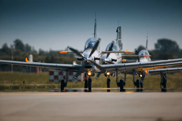 istock A group of planes at the runway before take off 1172146640