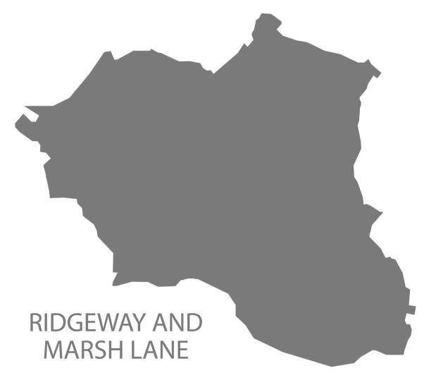 ridgeway i marsh lane szary ward mapa north east derbyshire dzielnicy w east midlands anglii wielkiej brytanii - borough of north east stock illustrations