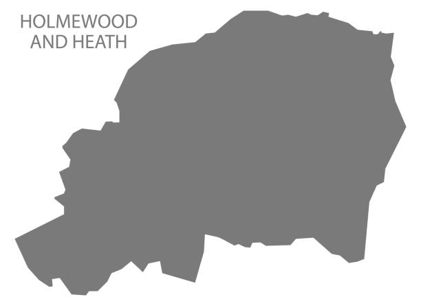 holmewood i heath szary ward mapa north east derbyshire dzielnicy w east midlands anglii wielkiej brytanii - borough of north east stock illustrations