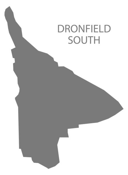 ilustrações de stock, clip art, desenhos animados e ícones de dronfield south grey ward map of north east derbyshire district in east midlands england uk - borough of north east