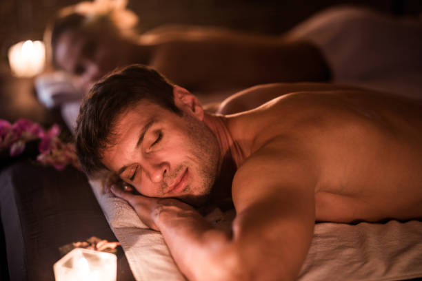 istock Young man and his girlfriend spending their time relaxing at the spa. 1172147107