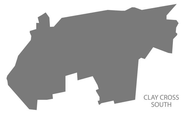 clay cross south grey ward mapa north east derbyshire dzielnicy w east midlands anglii wielkiej brytanii - borough of north east stock illustrations