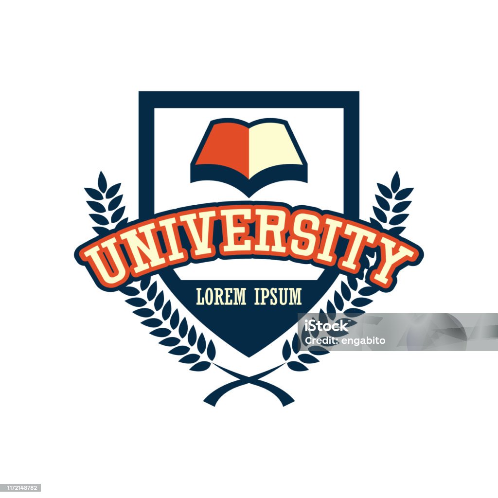 Logotipo de la universidad / campus con espacio de texto para su eslogan / línea de etiqueta - arte vectorial de Universidad libre de derechos