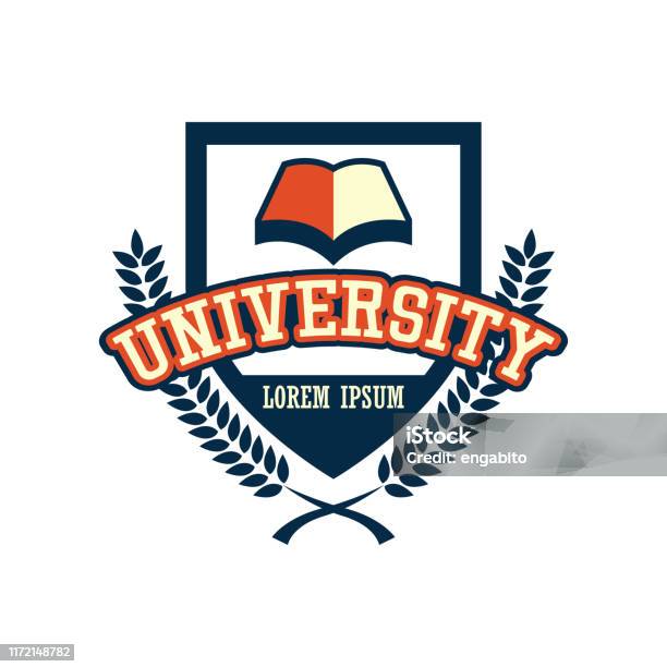 Ilustración de Logotipo De La Universidad Campus Con Espacio De Texto Para Su Eslogan Línea De Etiqueta y más Vectores Libres de Derechos de Universidad