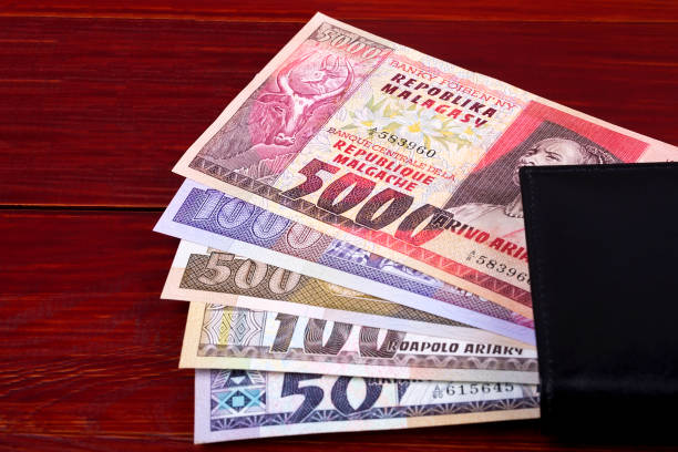 istock Old money from Madagascar in the black wallet 1172151185