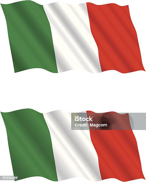 Un Drapeau Italien Dans Le Vent 2 Volant Vecteurs libres de droits et plus d'images vectorielles de Drapeau italien - Drapeau italien, Circuler, Illustration