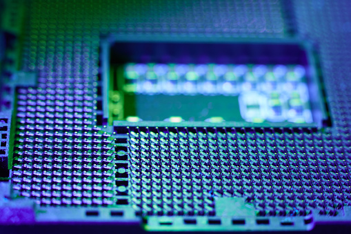 Cpu Array Cpu Socket Land Grid Array lga Macro View Stock Photo - Download Image ...