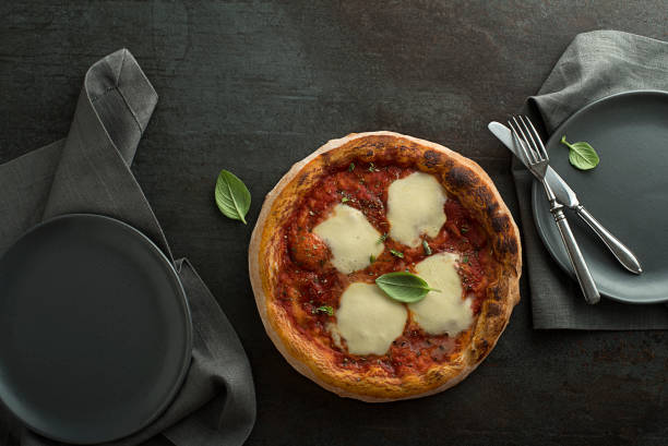 istock Pizza Margherita served with mozzarella cheese 1172154513
