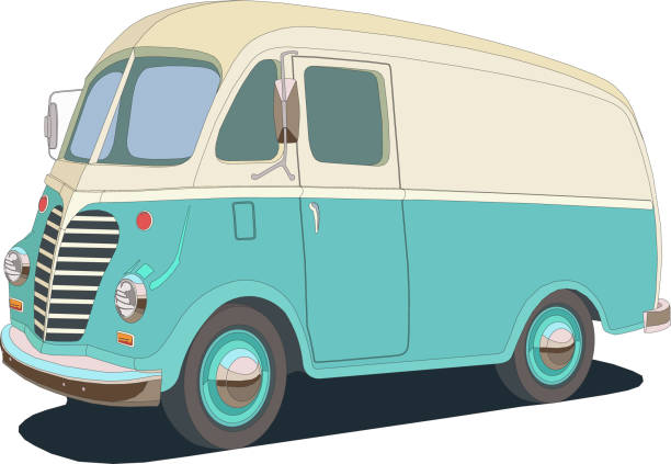 istock vector retro food van, color illustrution, cartoon style 1172154596