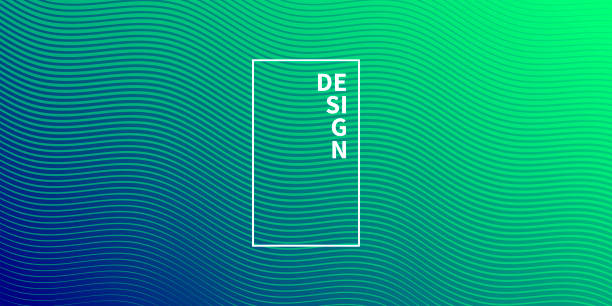 trendige geometrische design - grün abstrakte hintergrund - abstract wave blue lines stock-grafiken, -clipart, -cartoons und -symbole