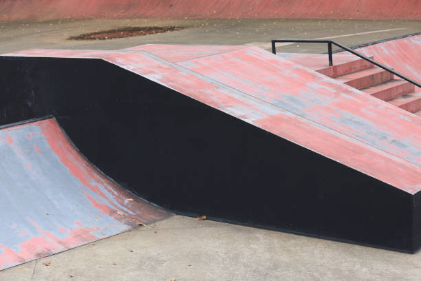 istock Empty outdoor skate park ramps 1172155198