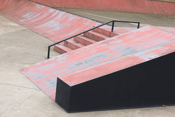 istock Empty outdoor skate park ramps 1172155819