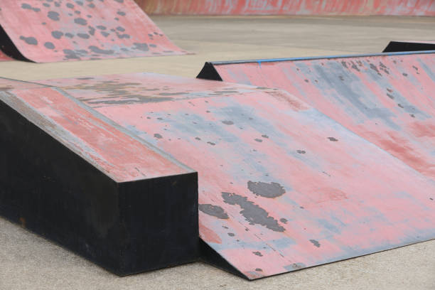 istock Empty outdoor skate park ramps 1172155868