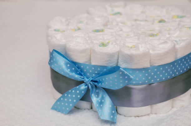 istock Stack of diapers for a little baby 1172158149