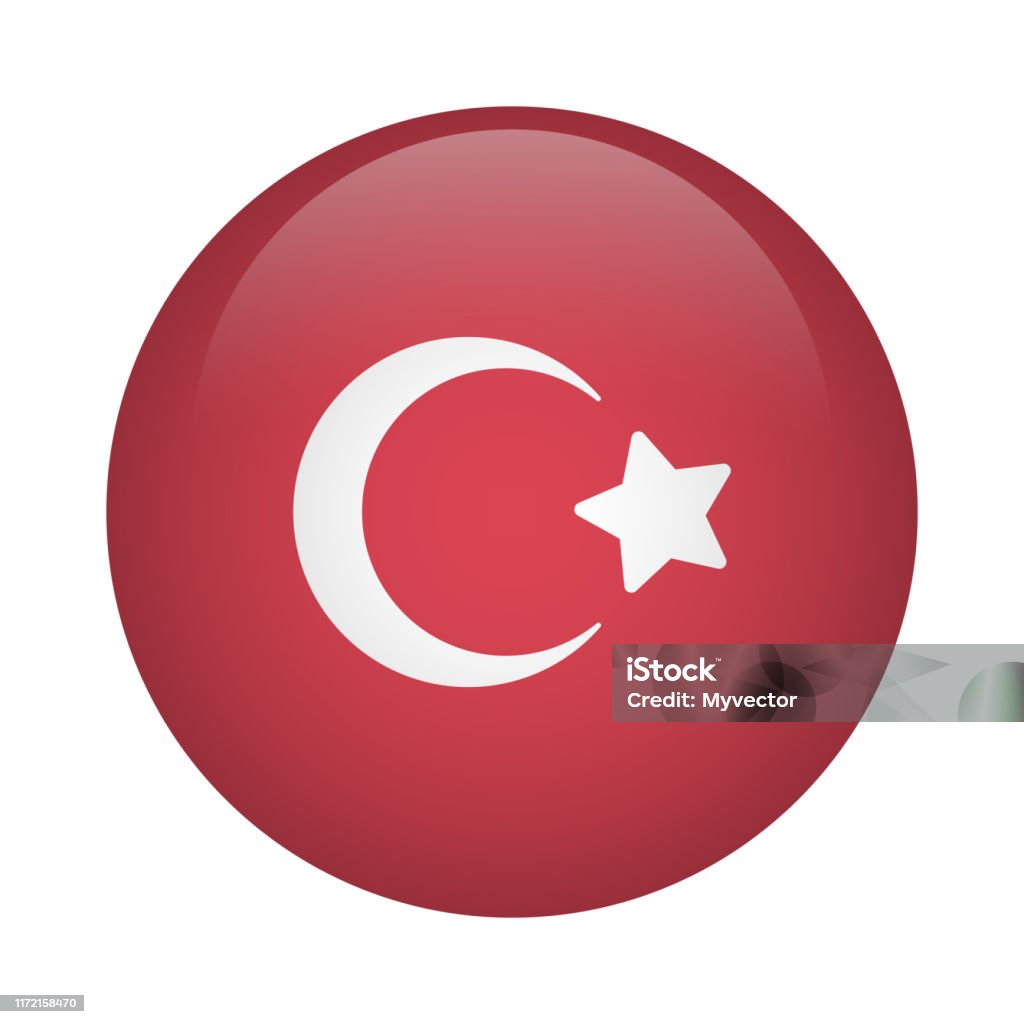 Turkiye Flag Rounded Turkish Round Flag Turkey Stock Illustration - Download Image Now ...