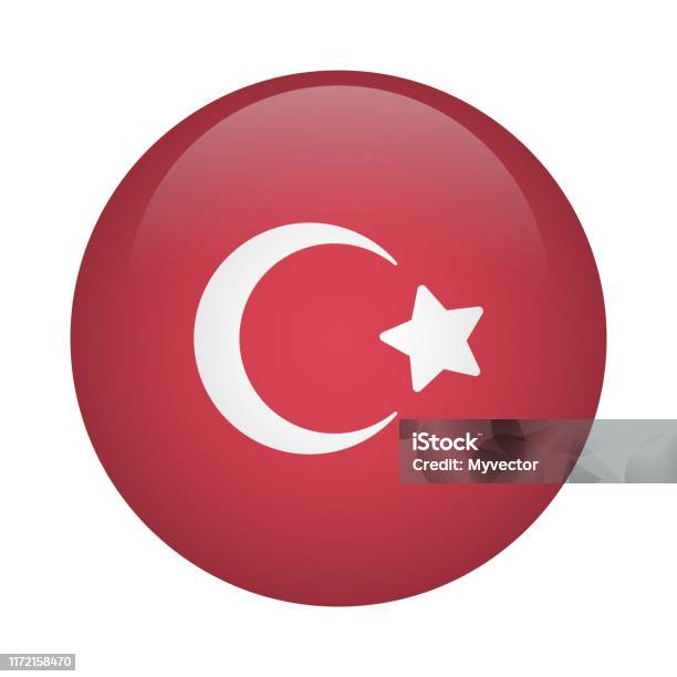 Turkiye Flag Rounded Turkish Round Flag Turkey Stock Illustration - Download Image Now ...