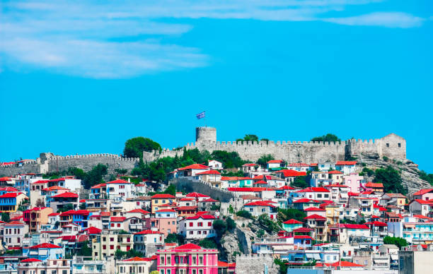 istock Greece, Kavala - June 20, 2010: City view, port and old castle. 1172160827