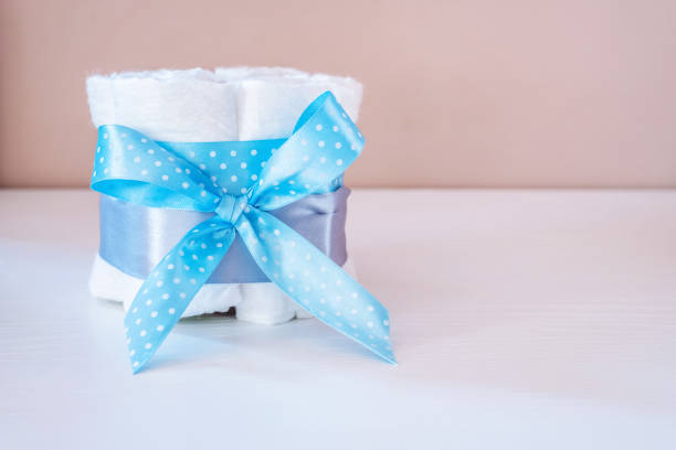 Present with diapers for newborn baby boy