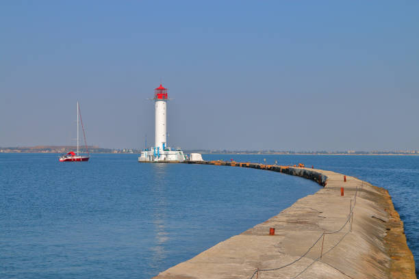 istock Concrete pier leading to the Odessa lighthouse. 1172166047