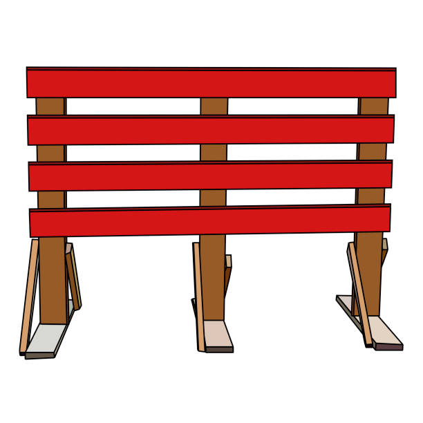 portable wooden fencing. isolated cartoon vector illustration portable wooden fencing. isolated cartoon stock vector illustration cartoon of a pole fence designs stock illustrations