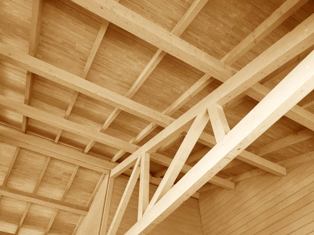 istock The construction of a wooden roof. 1172166462