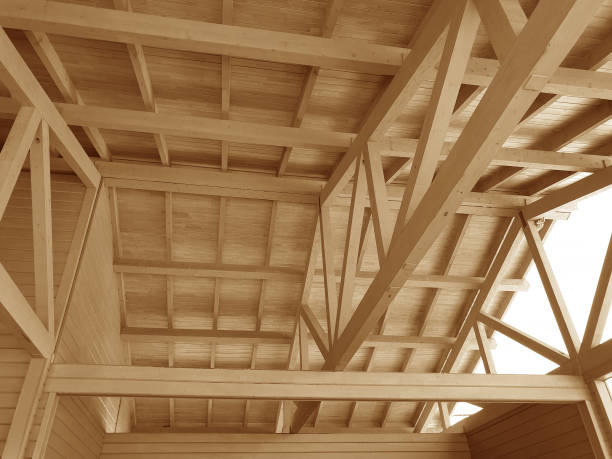 istock The construction of a wooden roof. 1172166466